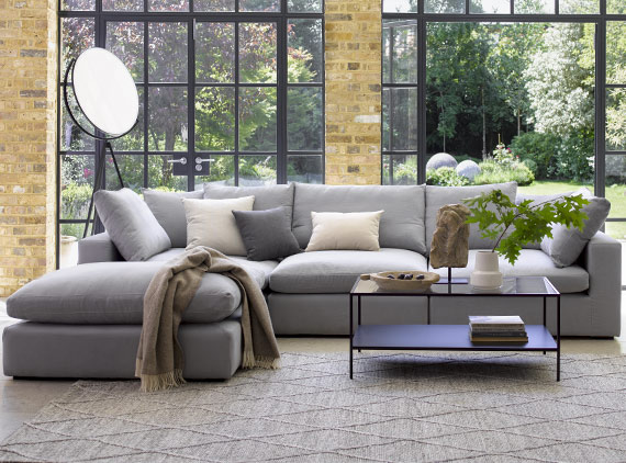 Grey Bluebell sofa in living room
